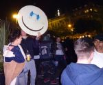 Anti-Tory Party in Piccadilly Gardens Manchester